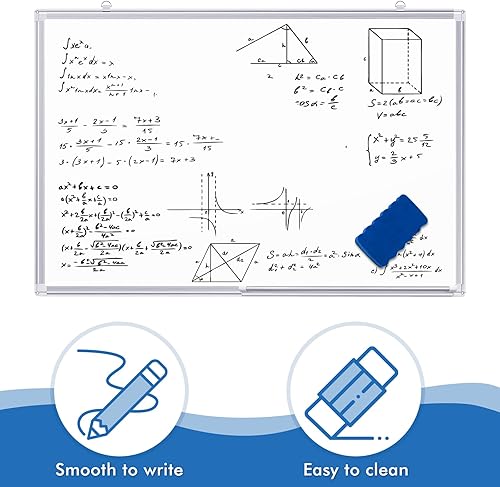Miniatura 3 de TRIPOLLO Pizarra blanca de borrado en seco de 36 x 24 pulgadas, pizarra magnética de borrado en seco para pared, marco de aluminio para colgar,