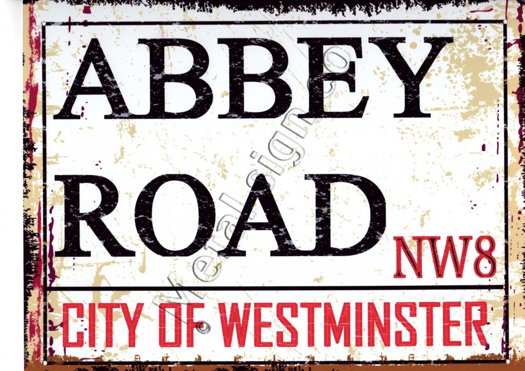 TRACY'S SIGNS ABBEY ROAD LONDON STREET METAL SIGN RETRO VINTAGE STYLE 8x10in 20x25cm
