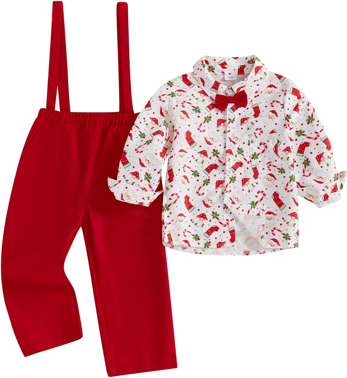 Toddler Baby Boy Valentines Outfit Boys Gentleman Heart Shirt Overalls Pants Set Kids Cute Spring Summer Clothes