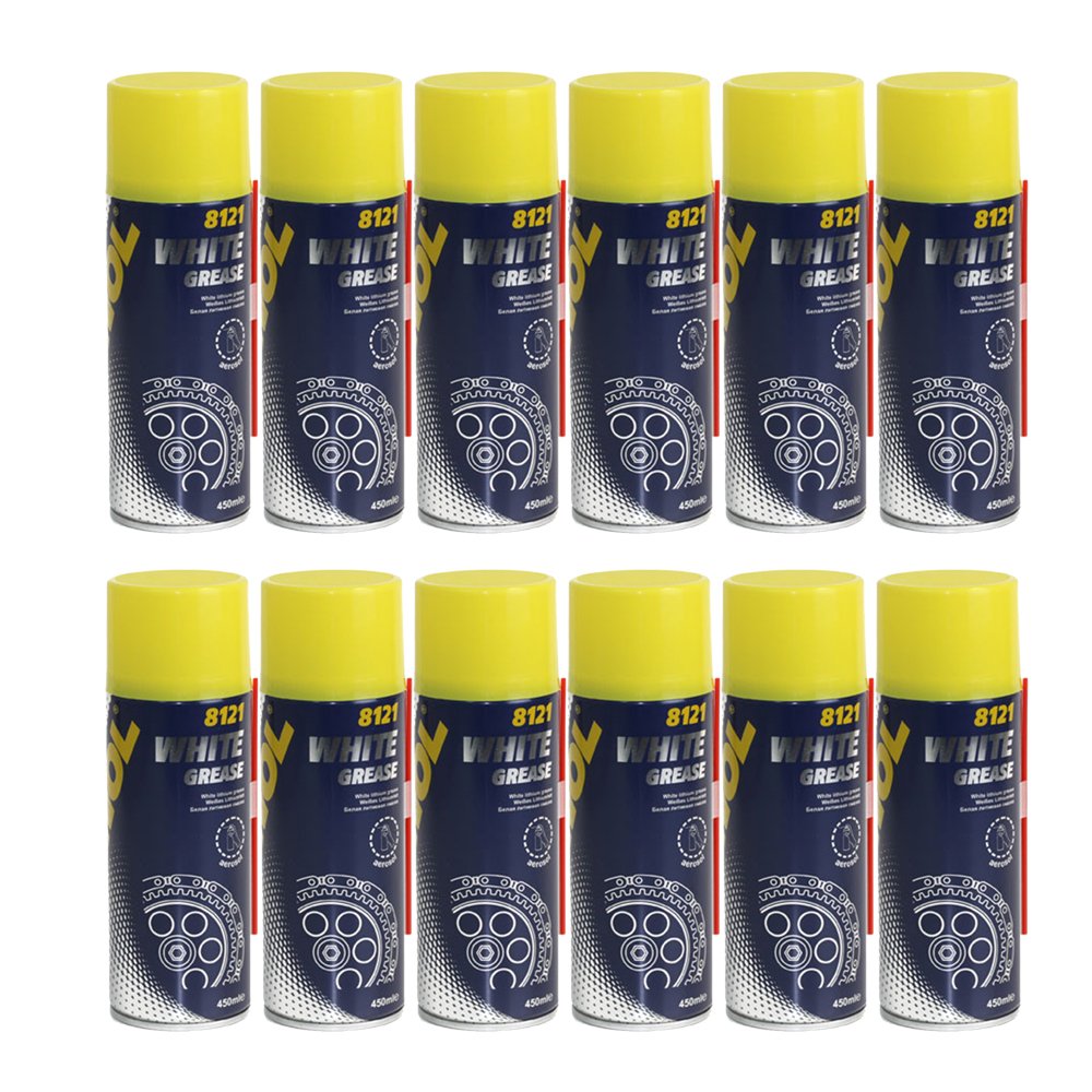 12 x 450ml 8121 White Grease Lithium White Grease Spray
