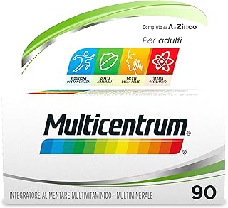 Multicentrum Adulti Integratore Alimentare Multivitaminico-Multiminerale per Adulti, Specificatamente Formulato per Combattere Stanchezza e Affaticamento, 90 Compresse