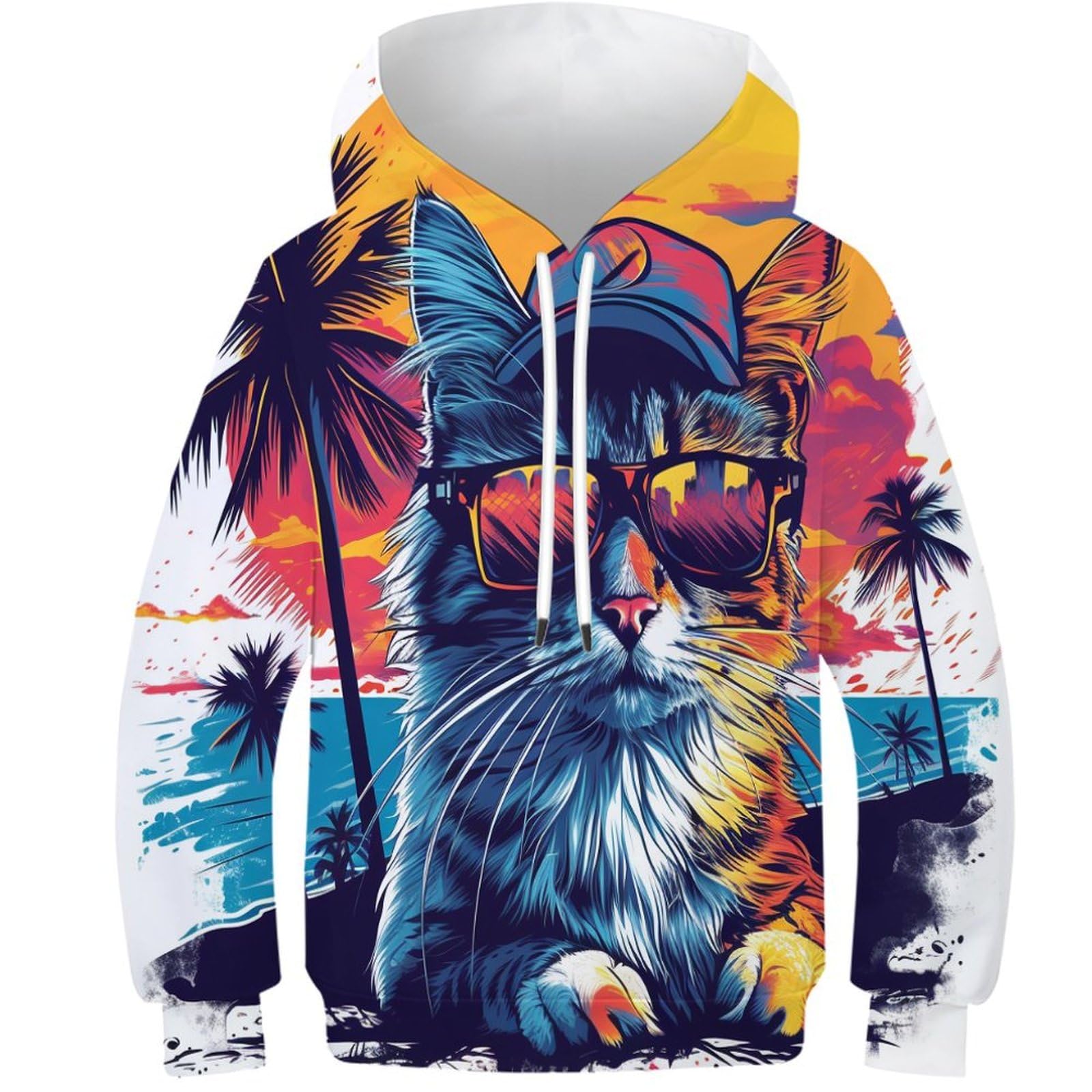 Sweat à capuche chat 3D pull chaud ado contre le froid - 8