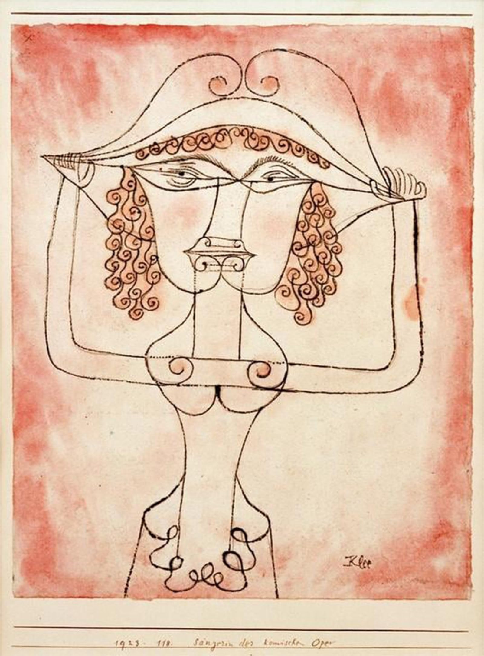 SERENDIPITP Vintage Wall Art Canvas Nordic Poster Canvas Print Picture Singer of the Opera by Paul Klee Wall Art Poster for Home Decor 60x90cm