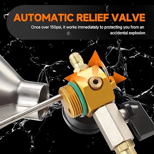 Miniatura 4 de FOUR UNCLES AC Flush Kit - Sistema de Aire Acondicionado Limpieza Herramienta Set con Acero Inoxidable Canister y Nylon Manguera & Flushing Spray