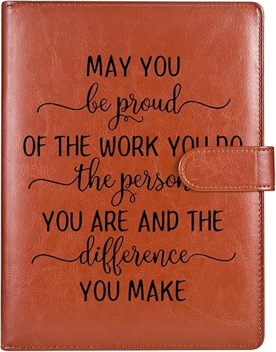 Regalo de agradecimiento May You Be Proud of the Work You Doud of the Word You Doud of the Work You Doods Carpeta de cuero voluntario empleado