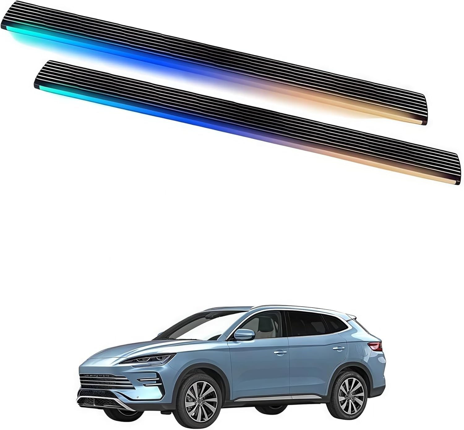 Electric Running Boards Side Steps Pedal Automatic Powersteps OBD Powered Steps Compatible for BYD Song Plus Black Powder Coated 185 * 30 * 28cm