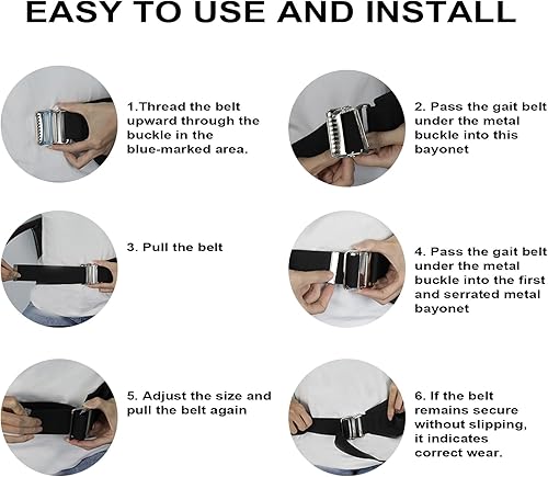 Miniatura 2 de Cinturones de marcha para personas mayores, cinturón de transferencia con asas, cinturones de puerta médicos para ancianos, cinturón para caminar