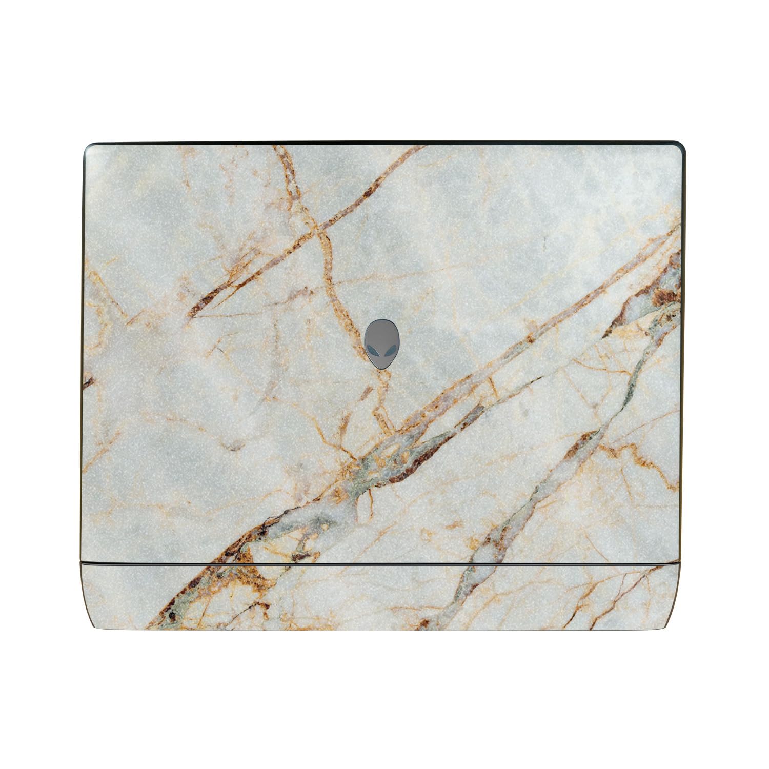 Glossy Glitter Laptop Skin Compatible with Alienware 16 Area-51 (2025) - Antique Marble - Premium 3M Vinyl Protective Wrap Decal Cover - Easy to Apply | Crafted in The USA by MightySkins