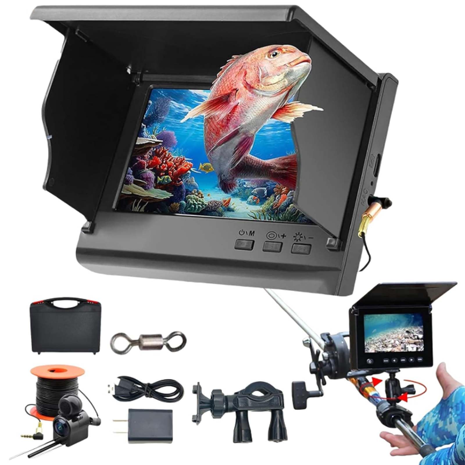 Colitt Underwater Fishing Camera, Colitt Fishing Camera, Colitt Underwater Camera,4.3 Inch HD Ice Fishing Camera with 220° Wide View, Unmatched Clarity for Every Catch (15m)