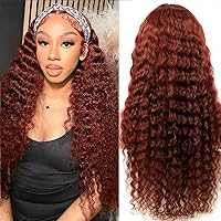 Vista 28 de XSY: Peluca de diadema de cabello humano de onda profunda sin pegamento, sin encaje frontal, peluca de diadema rizada, lista para usar y llevar