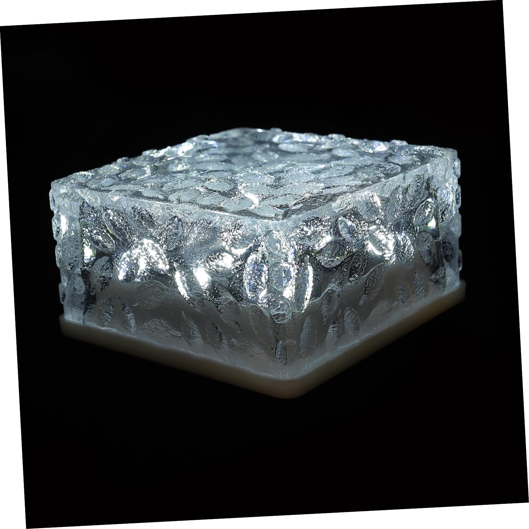 SEWOART 1Pc Outdoor Solar Ice Brick Light Durable Garden Decor LED Ground Lamp for Pathway Lawn for Courtyard Illumination and Decoration