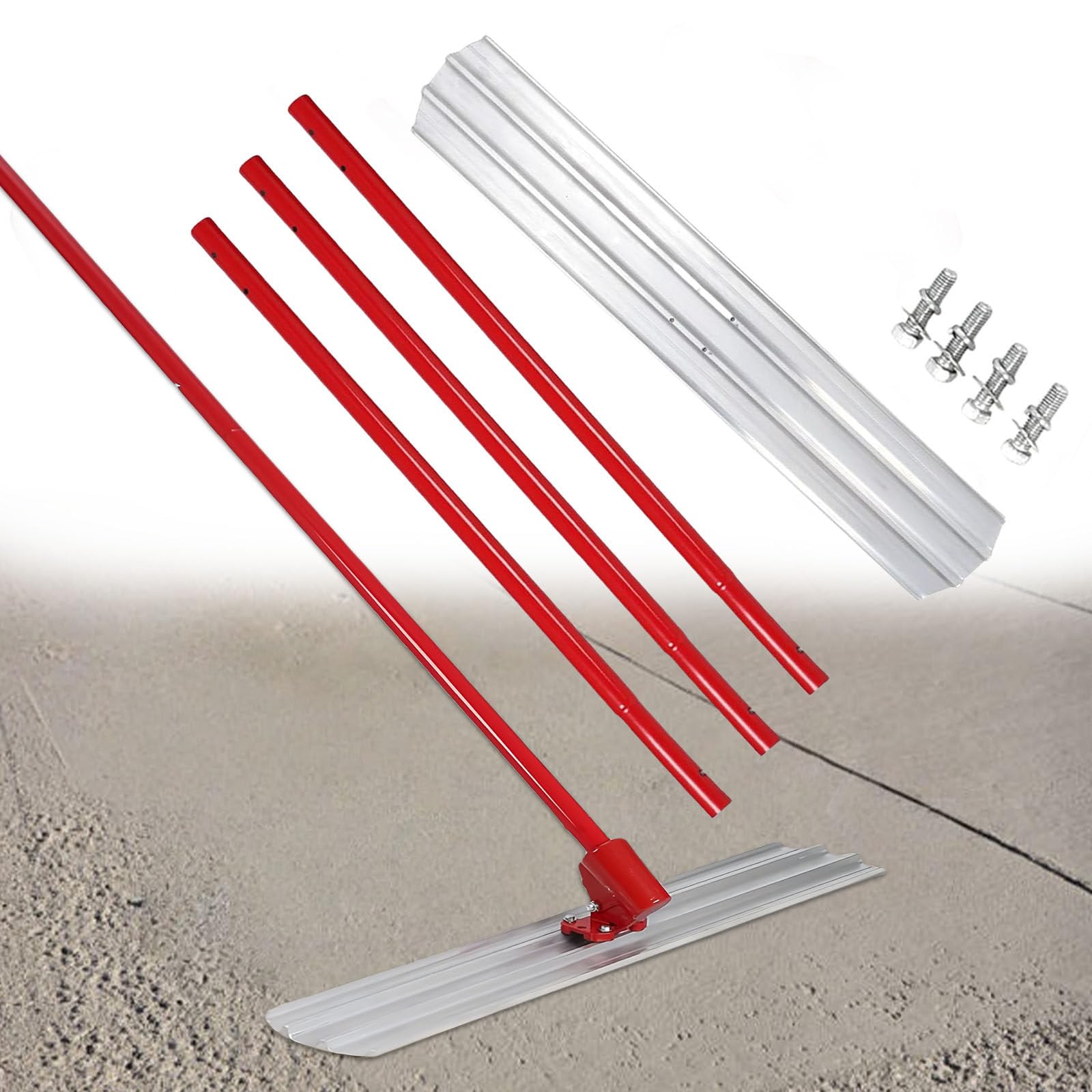Juego De Herramientas para Acabado De Hormigón con Llana, Que Incluye Llanas De 80/100/120 Cm De Longitud Y Un Poste Extensible De 5,4 M para Hormigón Eficiente En Terrazas, Sótanos. 80×20cm