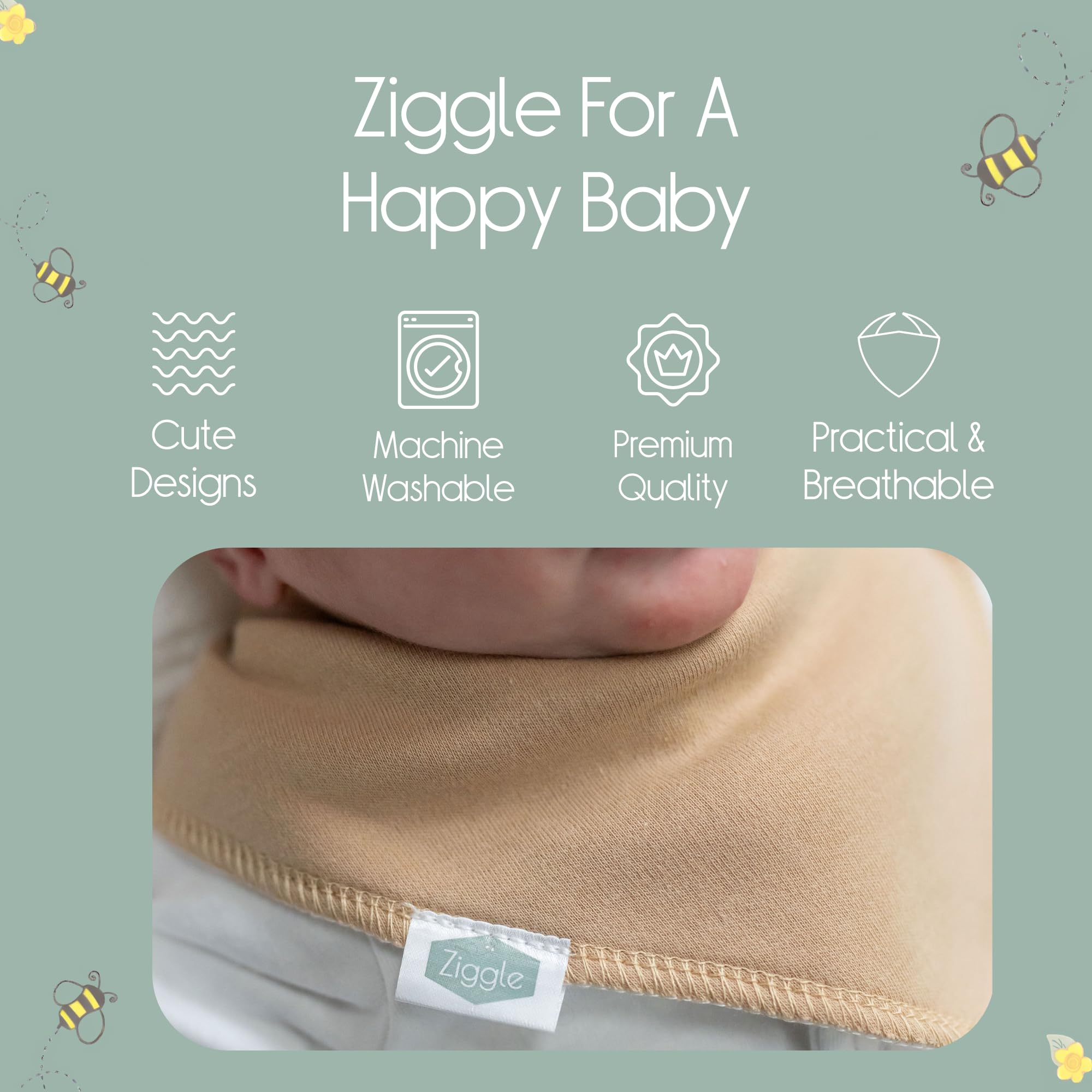 Bandana Dribble Bibs - Cotton Front Baby Bibs Newborn to 24 Months - Newborn Baby Gifts - Bibs For Comfortable Kids — view 133