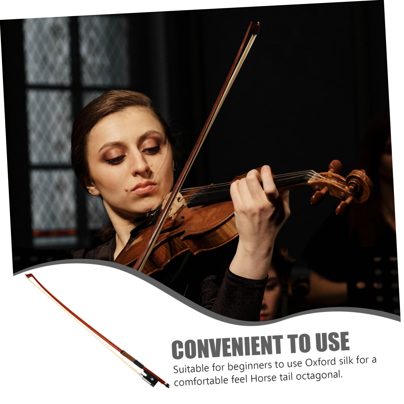 BESPORTBLE Professional Violin Bow for Beginners and Students Durable Bow with Horsetail Hair for Practice and for Sound