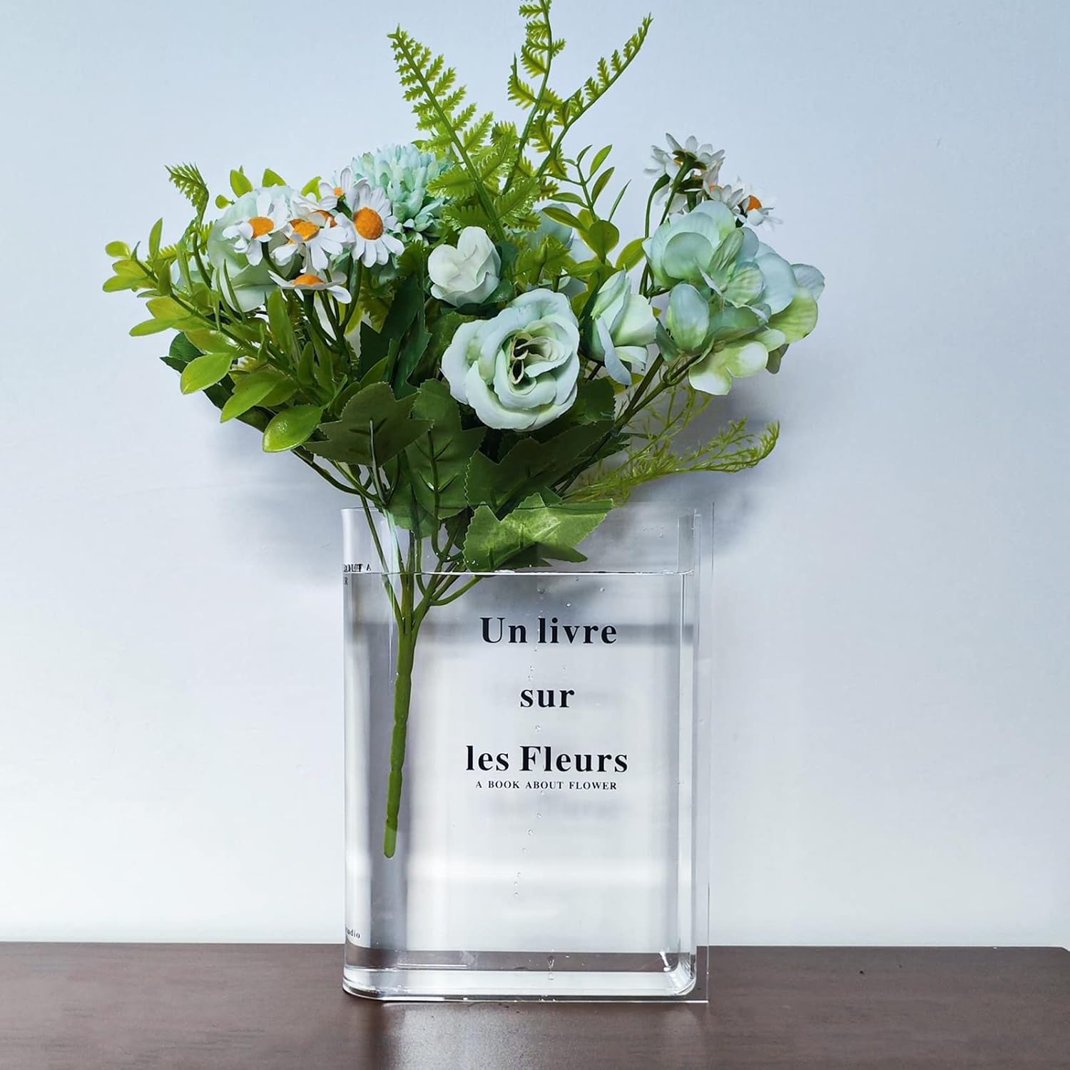 Clear Book Vase for Flowers Bookish Gifts and Decorative