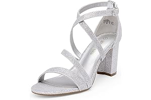 Women's Strappy Silver Sandals - Shimmering Elegance for Bridesmaids