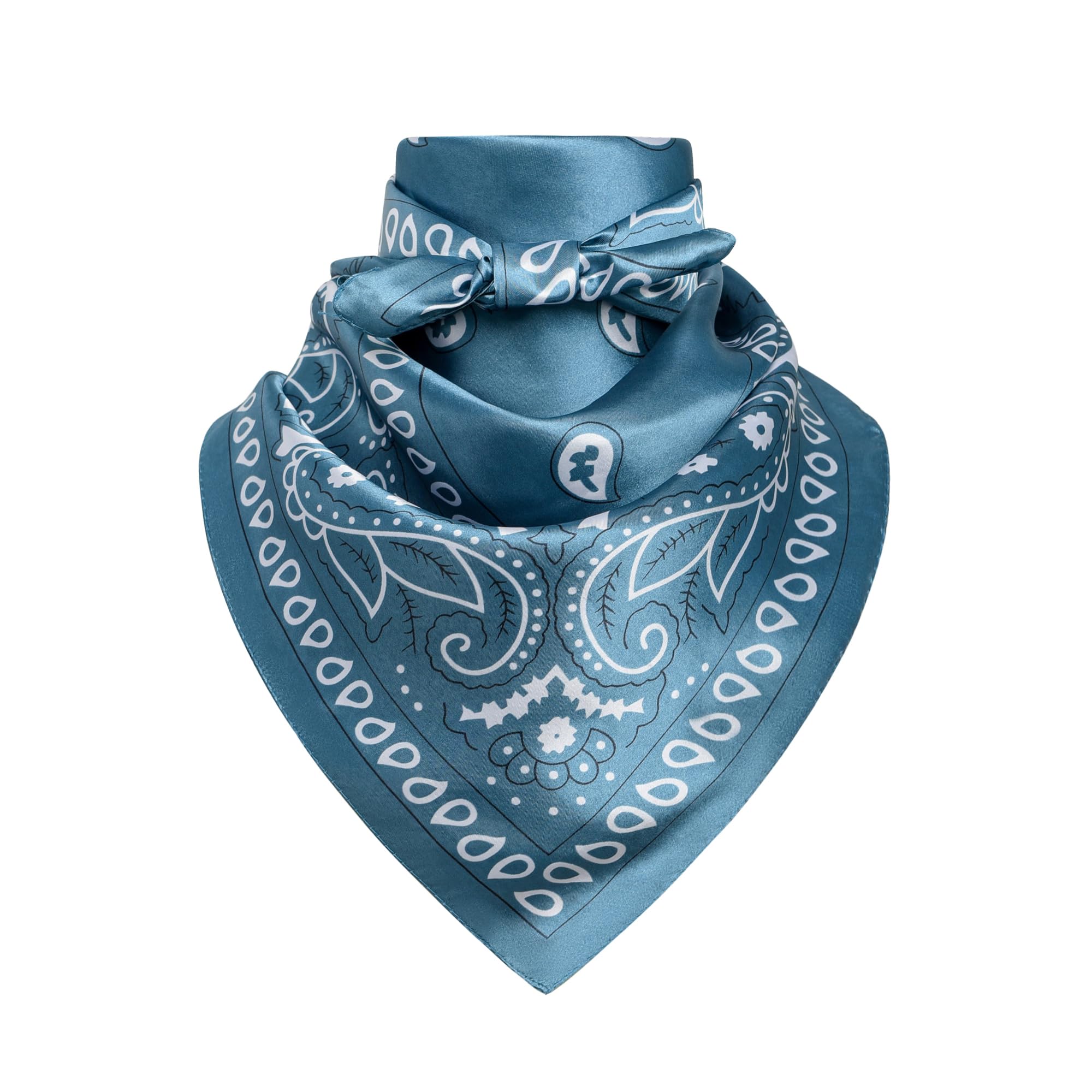 35" Men's Silk Cowboy Scarf - Oversized Western Bandana Neckwear, Large Square Scarf with Gift Packaging