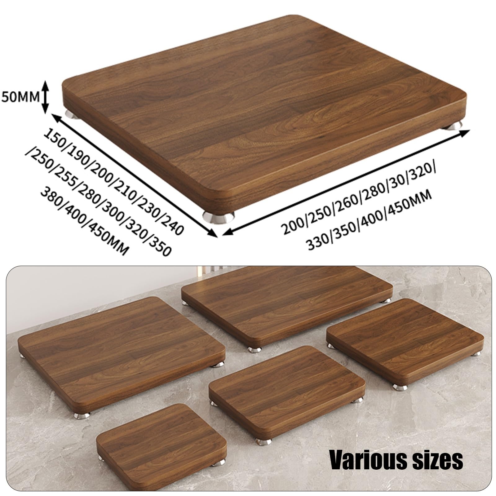 Plataforma de aislamiento de altavoces MDF, soporte de subwoofer de servicio pesado con almohadillas silenciosas, reduce la vibración para una claridad de audio mejorada, base estable para el uso en e