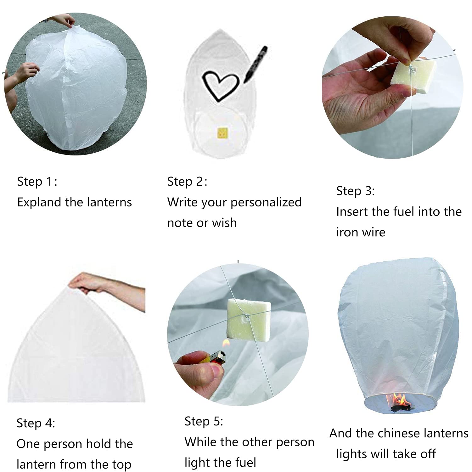 Paquete de 10 linternas biodegradables ecológicas para bodas, cumpleaños, recuerdos y celebraciones
