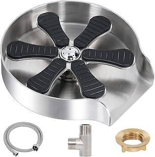 Glass Rinser - Metal - Glass Rinser for - Kitchen Sinks - Bottles Washer for Sink, Touch on Kitchen Sink Faucets, Cup Cleaner, Stainless Steel, Bar Kitchen Sink Accessories