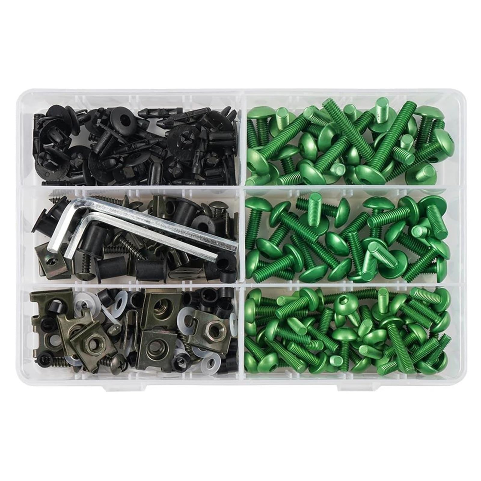 253PCS Verkleidungsbolzensatz Befestigungsclips Schraube Für MT03 MT07 MT09 YZF R1 R3 R6 R7 FZR400 600 750(Green)