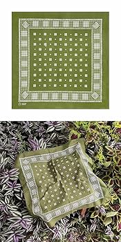Amazon | グリーン バンダナ 4枚セット 55×55cm コットン100