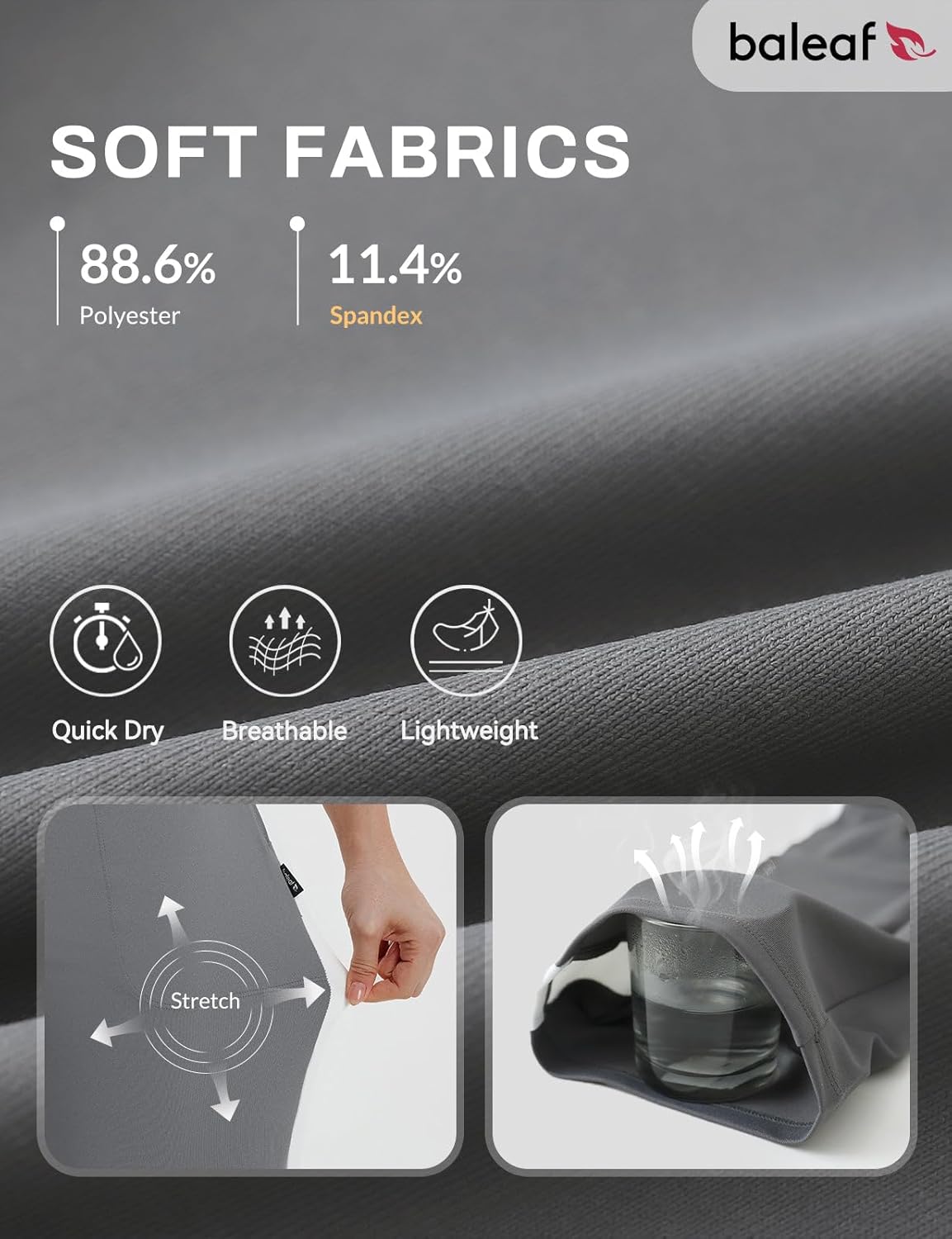 baleaf Womens Yoga Capri Pants with Zipper Pockets Summer Drawstring Capris Joggers Lounge Crop 19" - Image 6