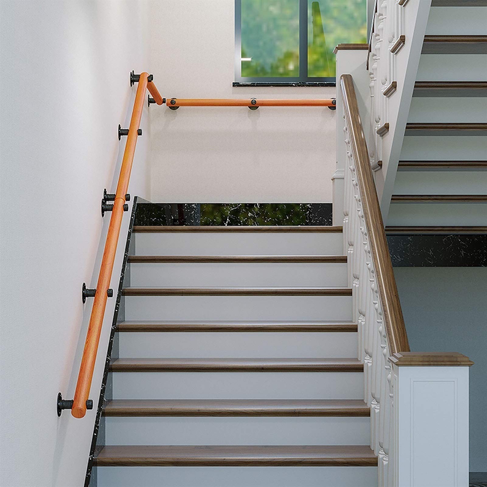 Buy Stair Handrail Wooden Handrails For Stairs 200lbs Load, Wall ed