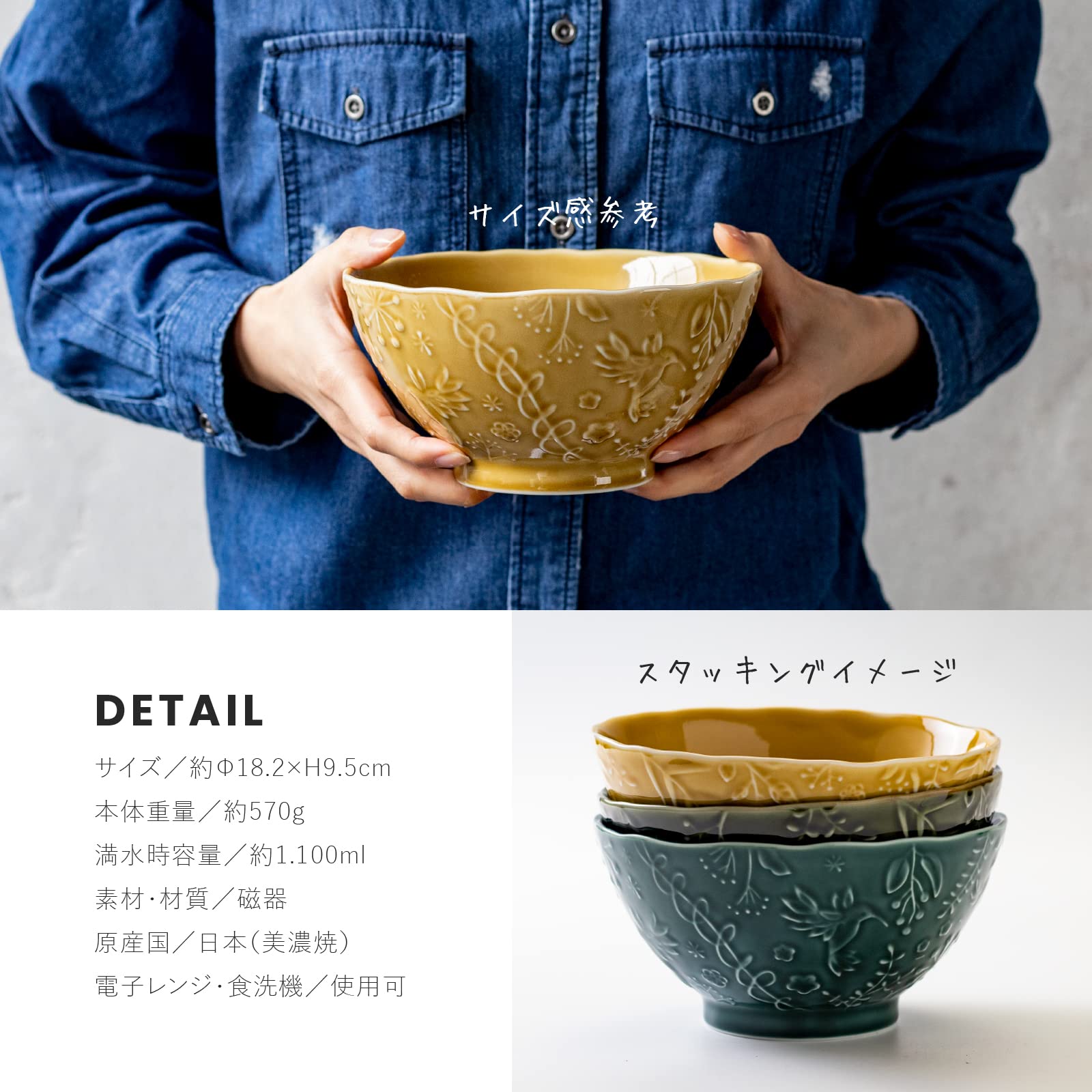Amazon.co.jp: みのる陶器 美濃焼 TERRA～Hummingbird～ 180マルチ