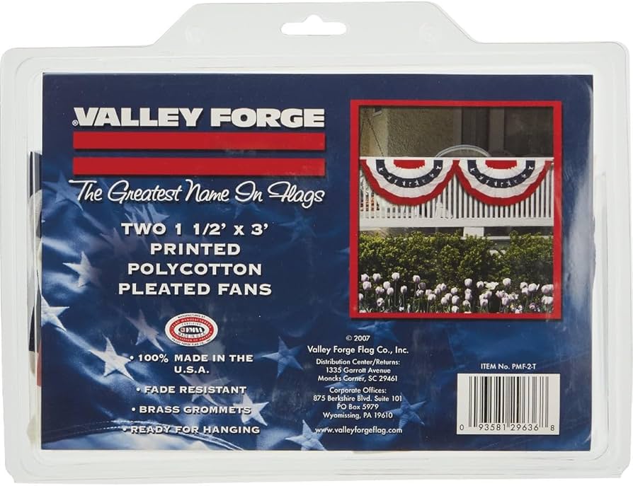 Amazon.com : Valley Forge American Fan Flag 1.5' x 3' Polycotton