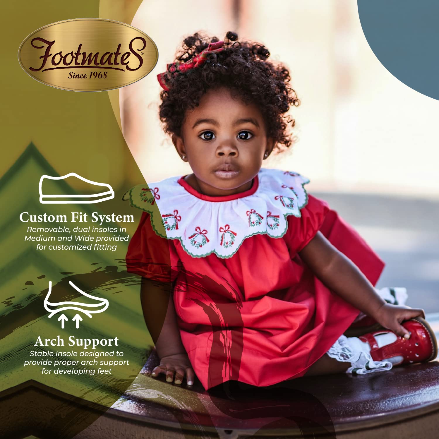 FOOTMATES Harper Mary Jane T-Strap Girls Flat Leather Walking Shoes with Custom-Fit Insoles, Slip-Resistant Non-Marking Outsoles - for Toddlers and Little Kids, Ages 1-8, White 3.5 Infant M/W