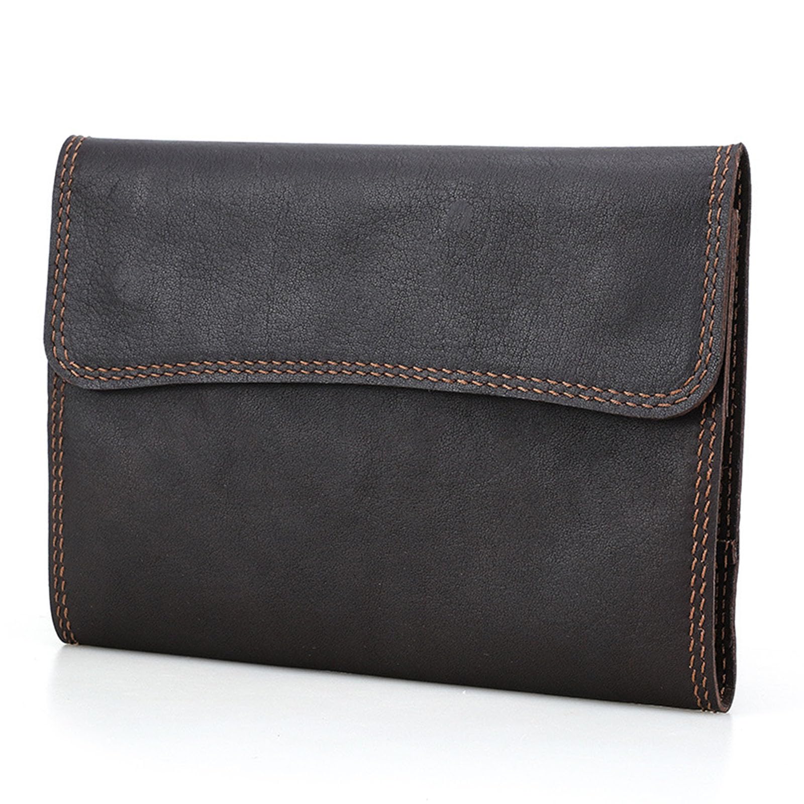 Protège-cahier rétro en cuir synthétique avec 2 porte-cartes, marque-page en polyuréthane, séparateur latéral, porte-revues, pour l'école, le bureau, les accessoires de bureau