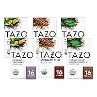 Vista 11 de TAZO Té orgánico Earl Grey para la salud y el bienestar, alto contenido de cafeína y sabor audaz, 16 unidades (paquete de 6)