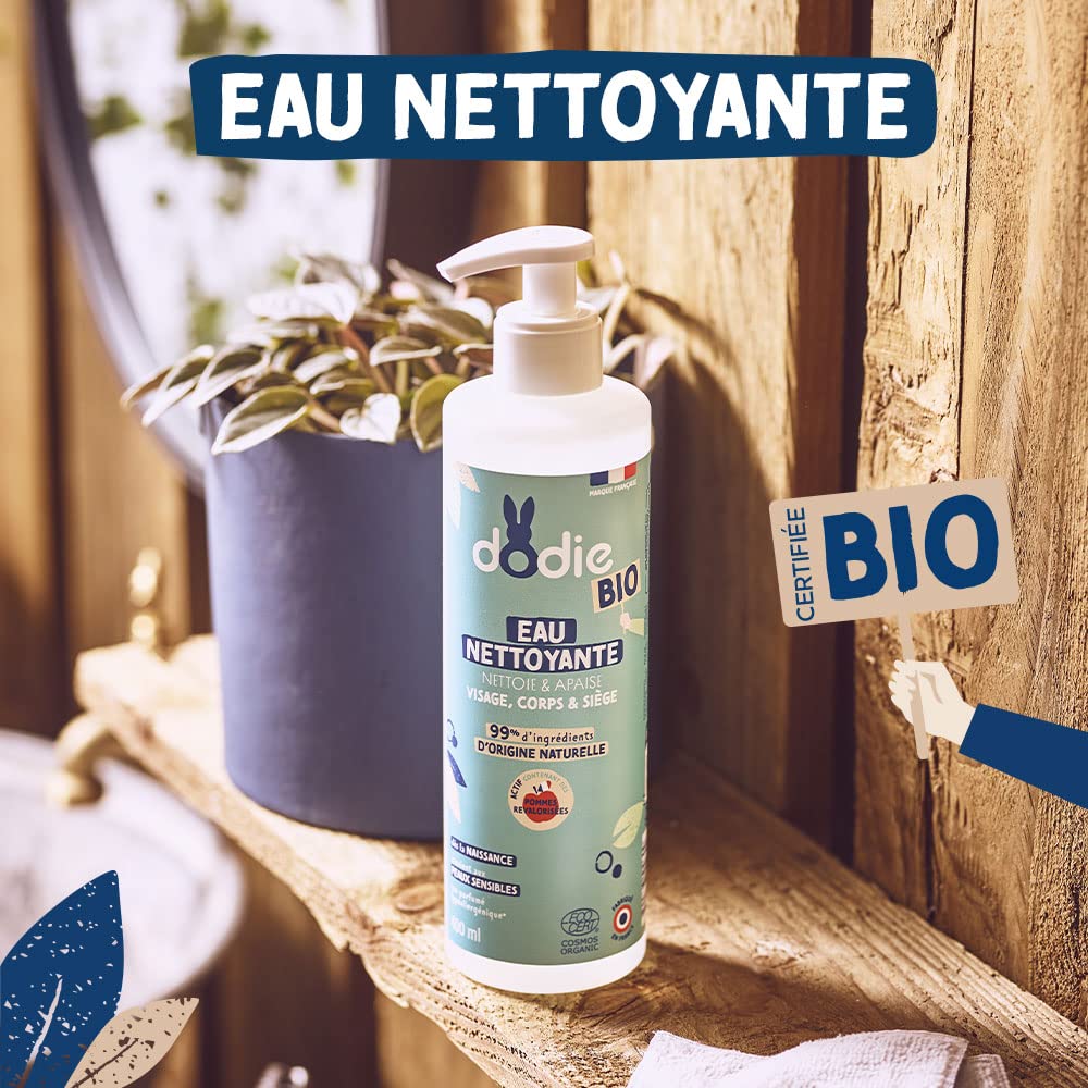 DODIE Eau Nettoyante Bio - visage, corps et siège - dès la naissance - 400mL