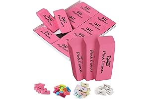 Pink Pencil Erasers, Large, Pack of 12