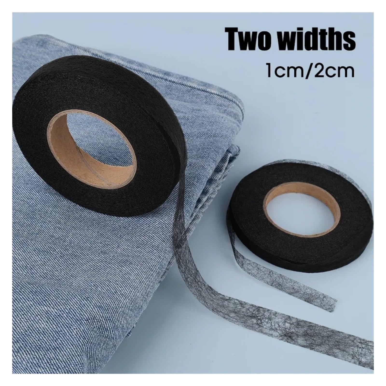 Säumband Bügelband zum Bügeln, 60M Hosen Selbstklebendes Kantenkürzklebeband DIY Jean Kleidung Länge kürzen Werkzeuge for Haushalt Nähzubehör Saumband(White,2cmx60m)
