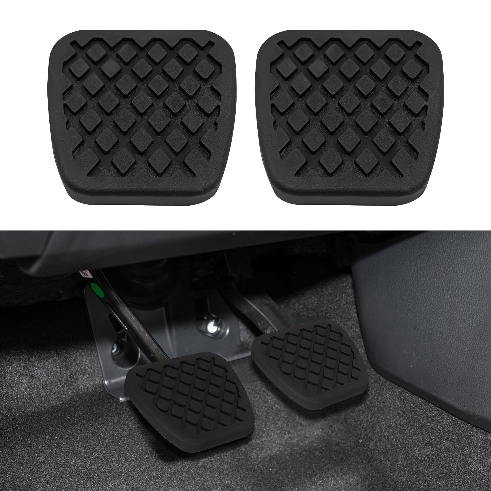 PACLVIO 2PCS Rubber Brake Clutch Pedal Pad Cover, Non-Slip Car Pedal Covers Replacement 46545-SA5-000, Car Accessories Car Pedal Covers for Safe Driving, Fit for Honda Civic Accord CR-V Acura
