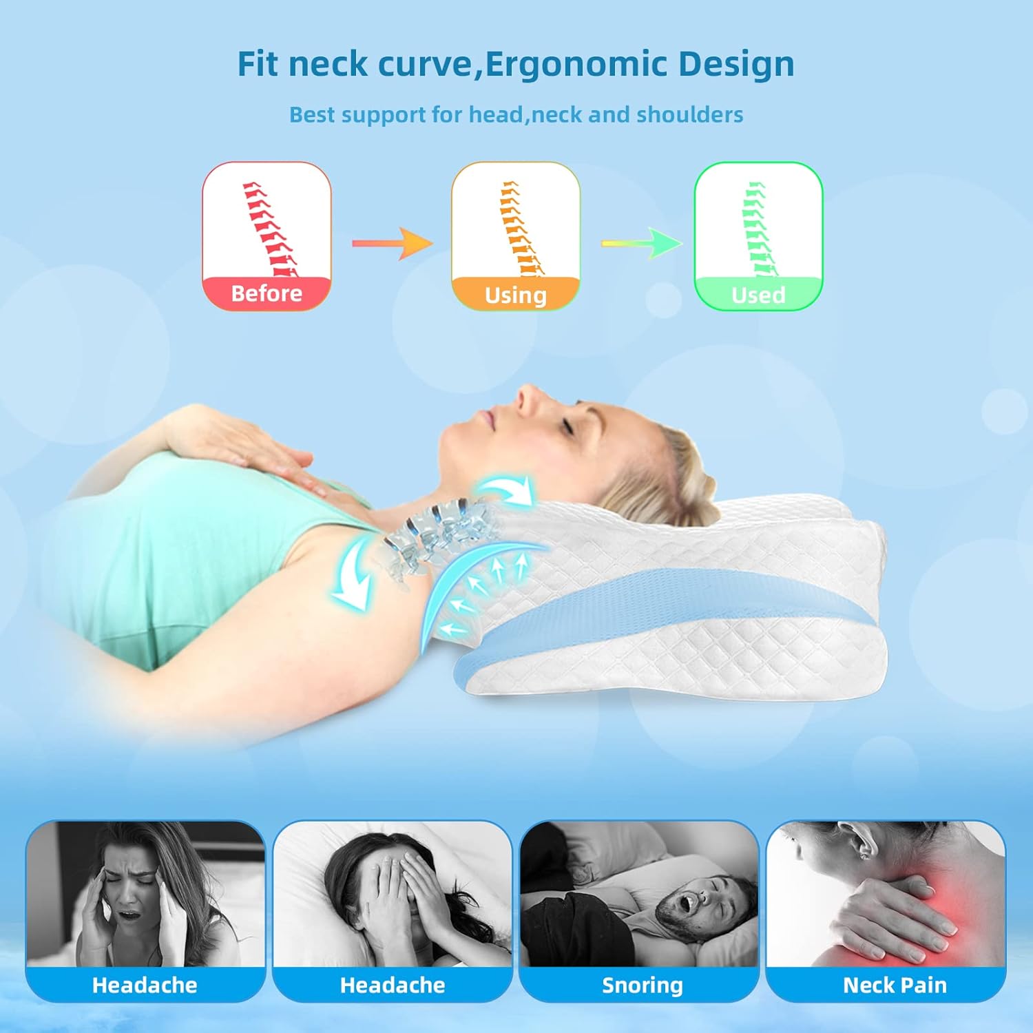 Petphil Cervical Pillow for Neck Pain Relief, Memory Foam Pillow | Multifunctional Ergonomic Contour Pillows, Orthopedic Pillow, Washable Pillowcase, for Side Back Stomach Sleepers Petphil Cervical Pillow for Neck Pain Relief, Memory Foam Pillow | Multifunctional Ergonomic Contour Pillows, Orthopedic Pillow, Washable Pillowcase, for Side Back Stomach Sleepers