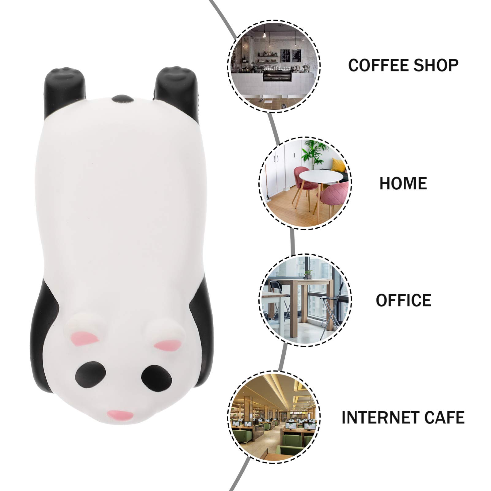 NUOBESTY 3pezzi Cuscino Poggiapolsi Per Mouse Forma Di Panda Supporto Ergonomico Pu Tappetino Da Gaming Leggero e Compatto Per Ufficio e Studio
