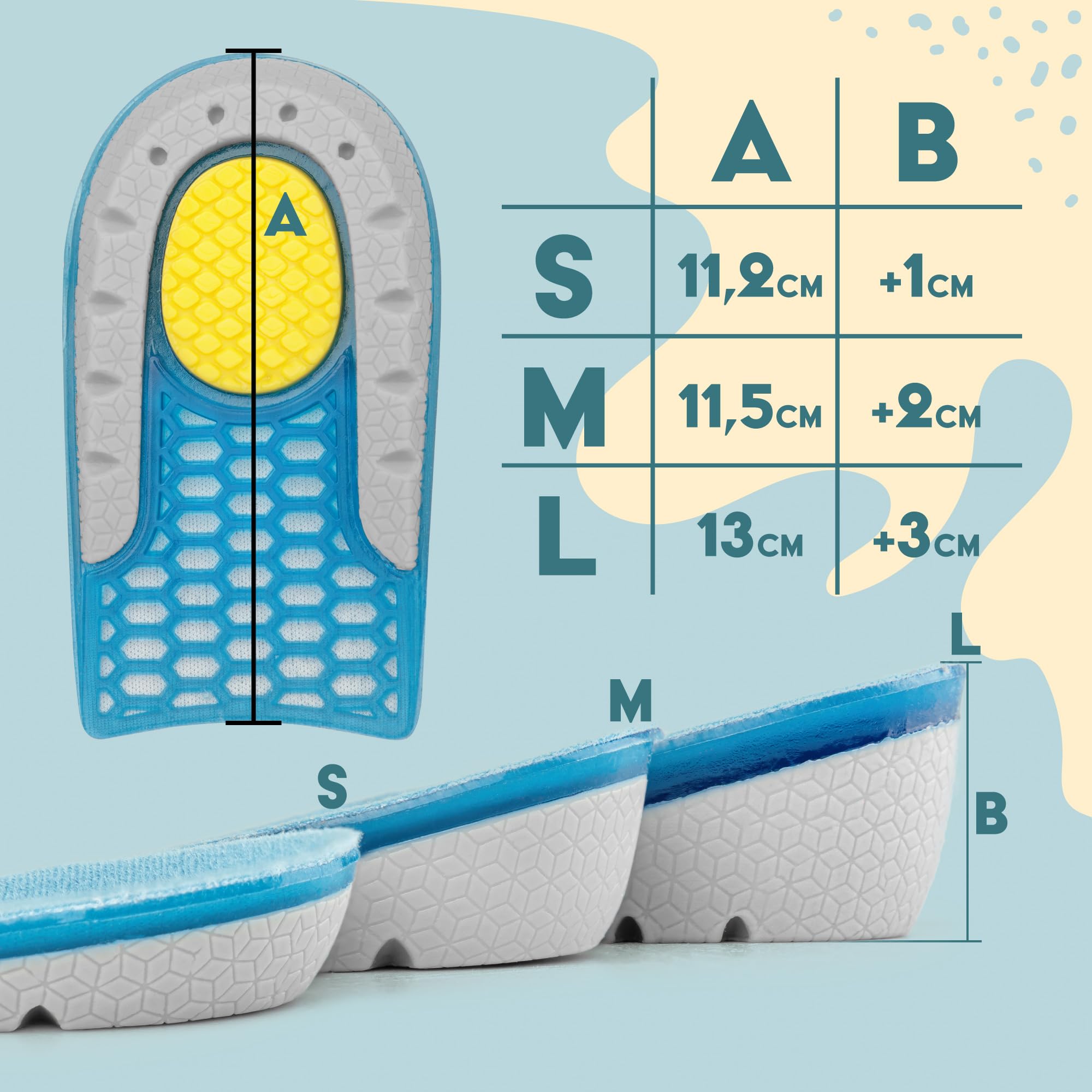 Sulpo Taloneras Alzas Para Zapatos Hombre Y Mujer, Plantillas Talon Para Espolon Calcaneo Y Diferencia De Longitud De Piernas, Cuña Eva De Soporte Ortopédico - 1 cm, 1 par