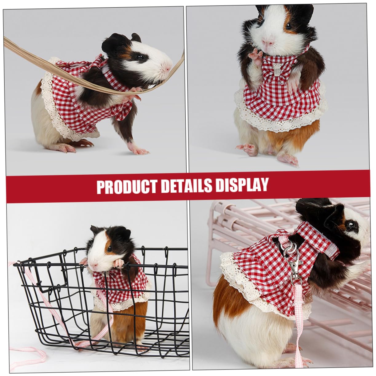 BESPORTBLE 3 Pz Piccola Pettorina Per Animali Domestici Imbracatura Da Furetto Guinzaglio Per Gattini Pettorina Per Piccoli Animali Kit Di Imbracatura Coniglietto Dei Cartoni Animati Stoffa
