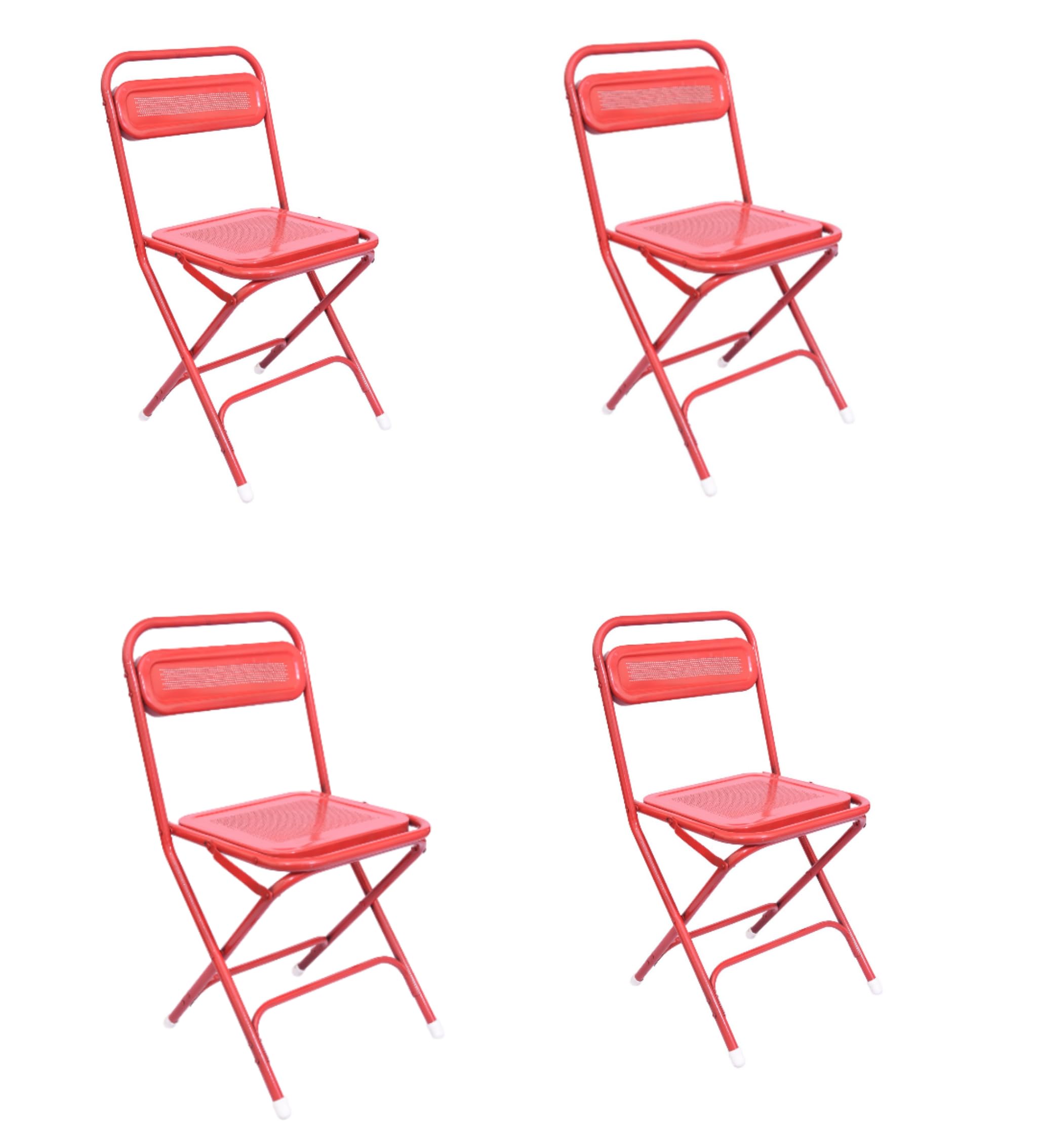 Cafe Model Easy Folding Metal Outdoor and Indoor Folding Chair for Home/Study Chair and Restaurant Chair (Metal,Red-4)-image-17