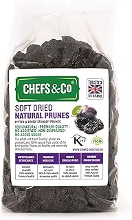 CHEFS & CO | Soft Dried Prunes (pitted) | Natural Dried Fruits | Whole Fruits | Healthy Snack | Vegan&Vitamins Retained |Unsorbated,No additives,No Added Sugar,GMO-Free (Natural, 750 g (Pack of 1))