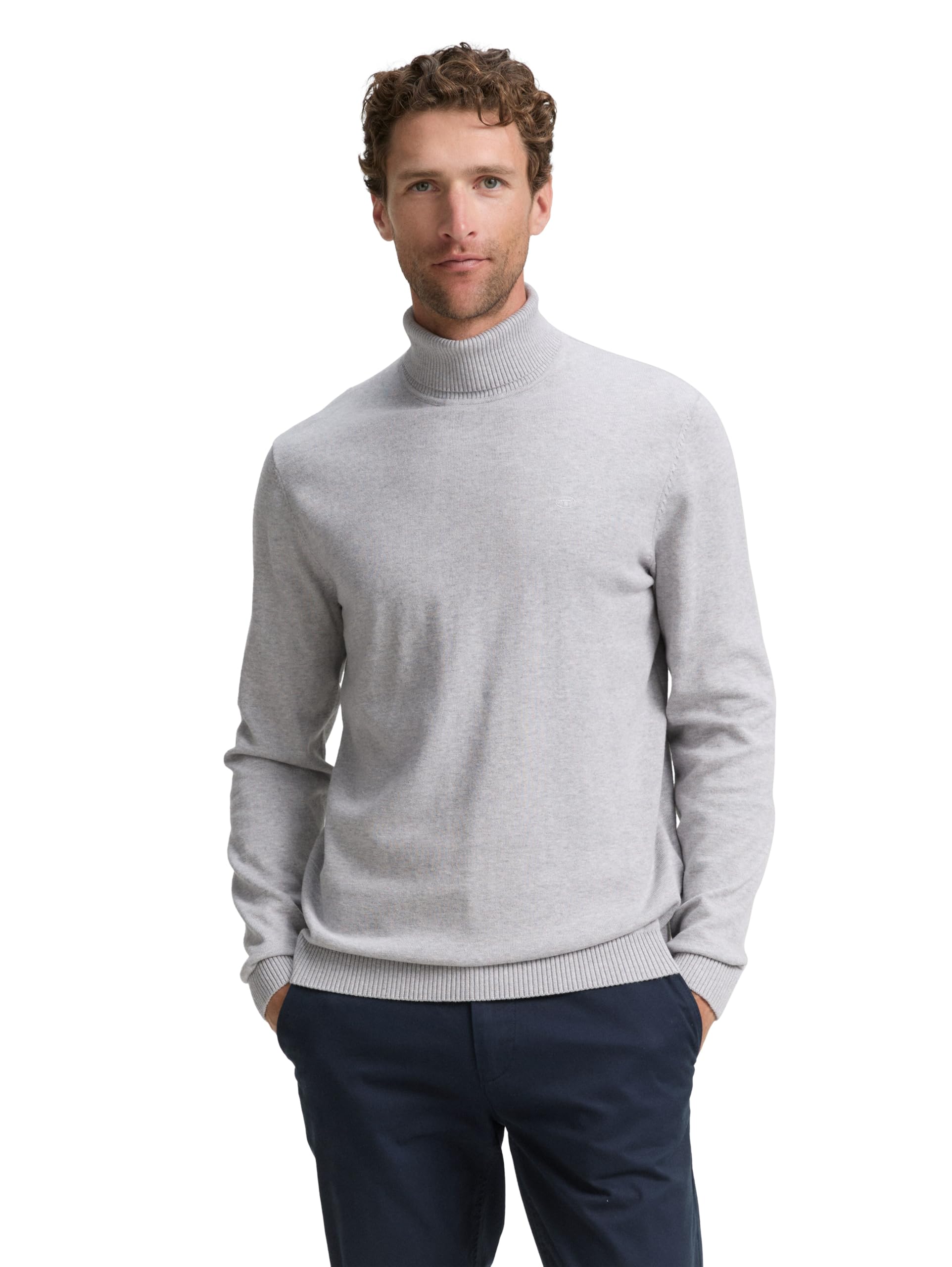 Tom Tailor Herren 1048216 Rollkragen Pullover aus Baumwolle (1er Pack)