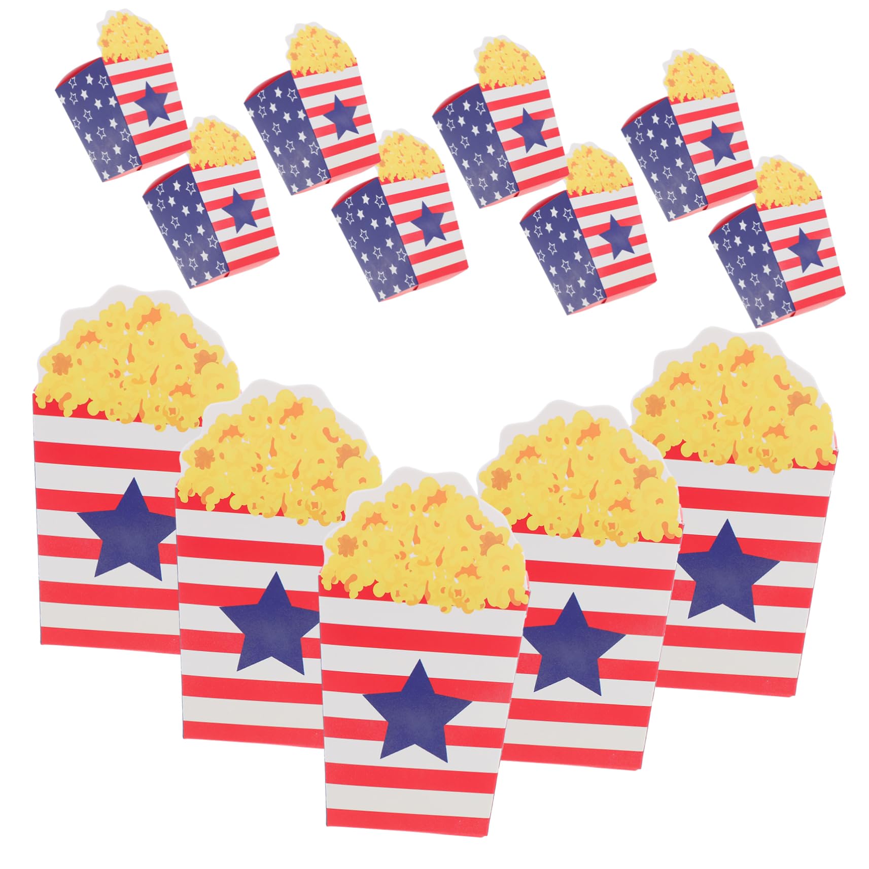 Warmhm 90 Stck. Teiliges Popcorn Box mit Design Papierschachteln für Popcorn Snacks und Süßigkeiten Vielseitig Einsetzbar für Independence Day Partys und Filmabende