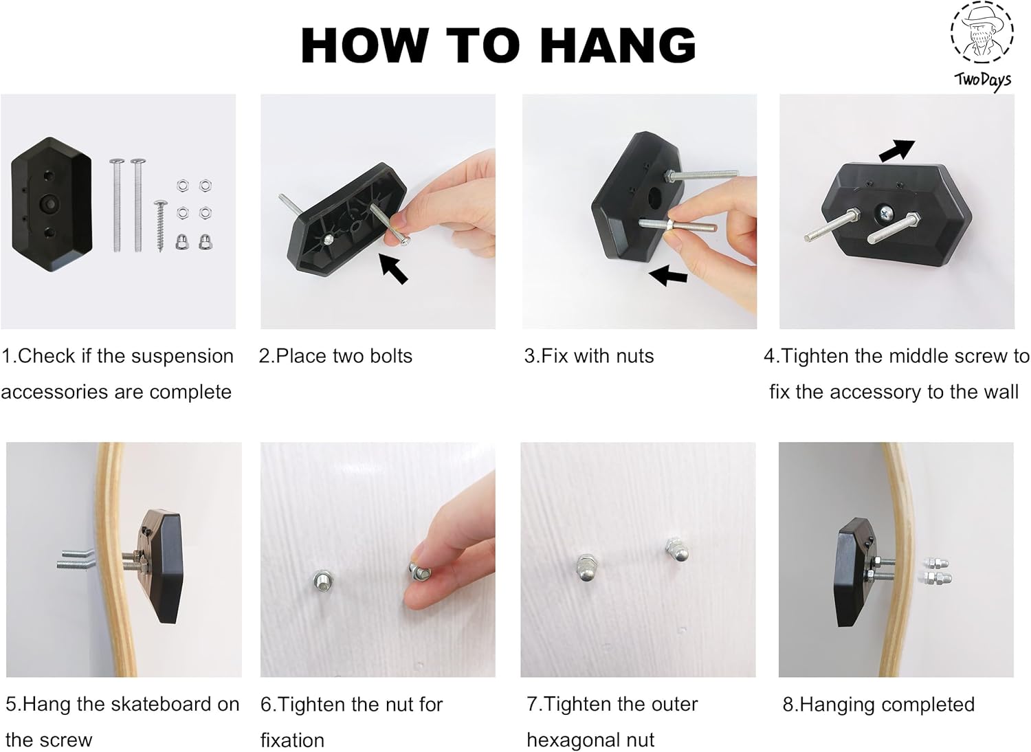 TwoDays Stockholm Style Skateboard Wall Decor - Modern Wall Mount Art Set for Men's Apartment & Dorm, Cool Cheetah Print Skate Deck, Trendy Skater Room Design (Set of 3)