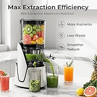 Vista 8 de Juicer Machines, 3-in-1 Cold Press Juicer with 6.5" Extra Large Chute, 100oz Large Capacity, AC Motor, Makes Juice, Nut Milk & Sorbet, Bright White