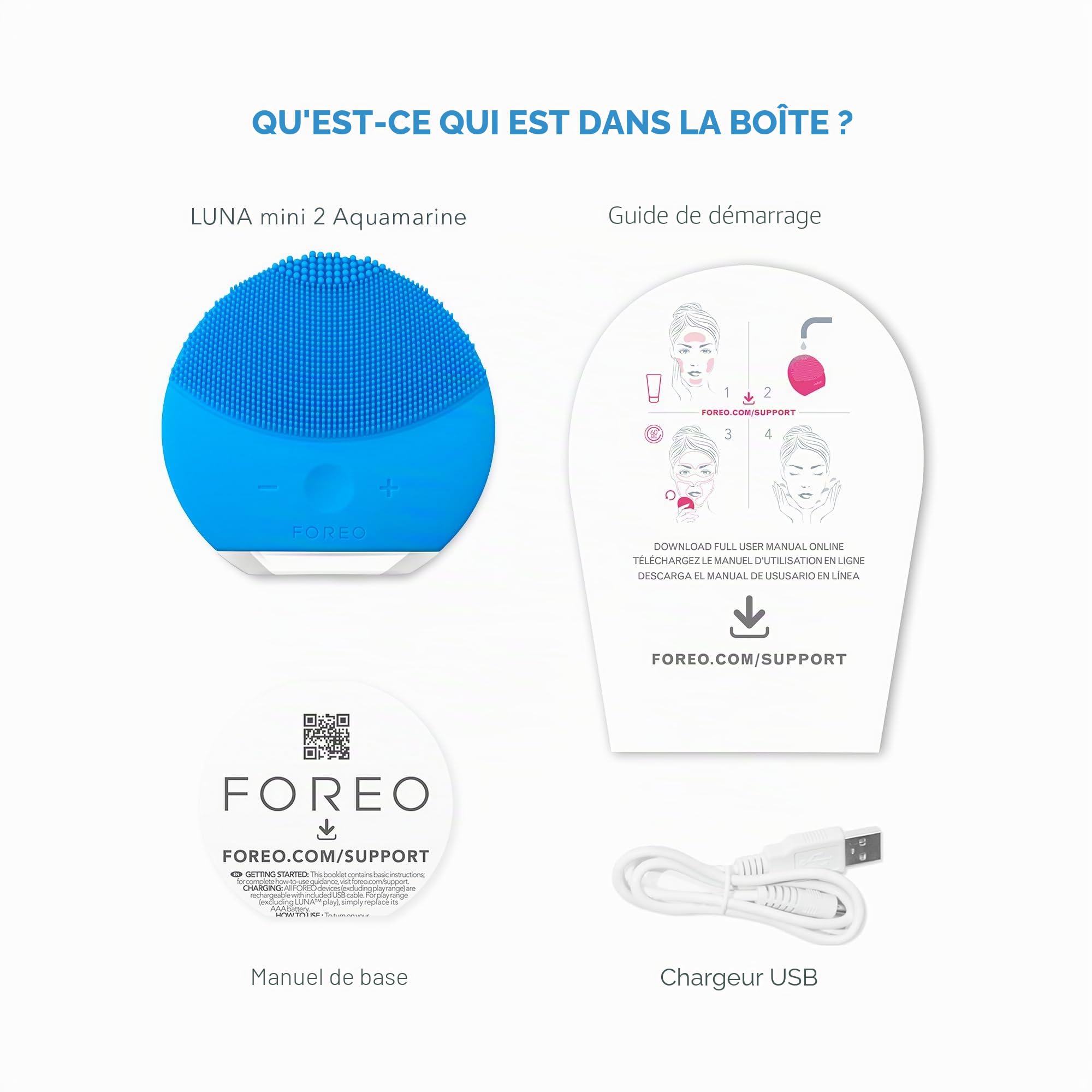 Foreo Luna Mini 2 Brosse Nettoyante Visage | Accessoires De Voyage | Massage Faciale Electrique | Soins Ultra-Hygiéniques Tous Types De Peau | Nettoyage Facile | Brosse Electrique Silicone