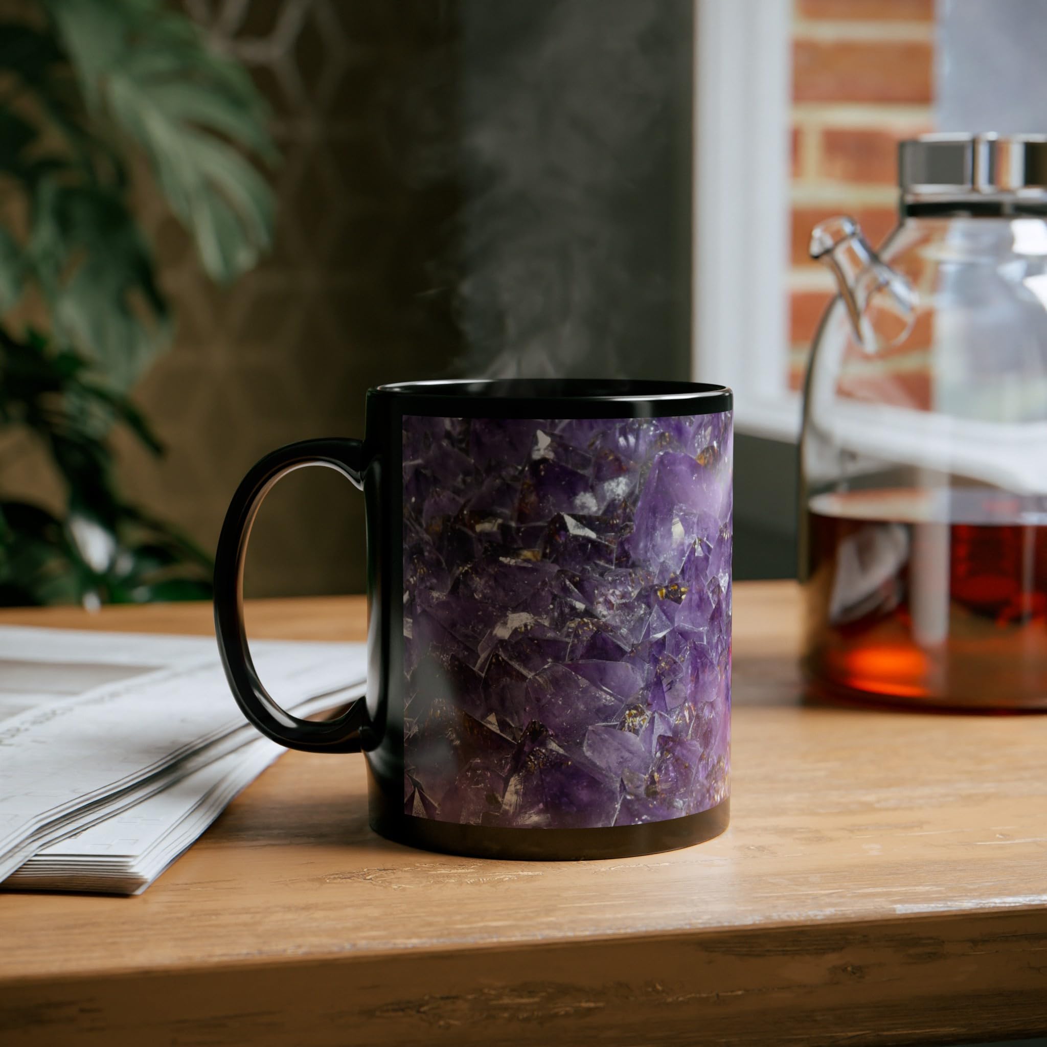 Amazon.com: CB Smiles Amethyst Coffee Mug - Spiritual Crystal Healing Gift  for Yoga Lovers (Black, 11oz) : Home & Kitchen