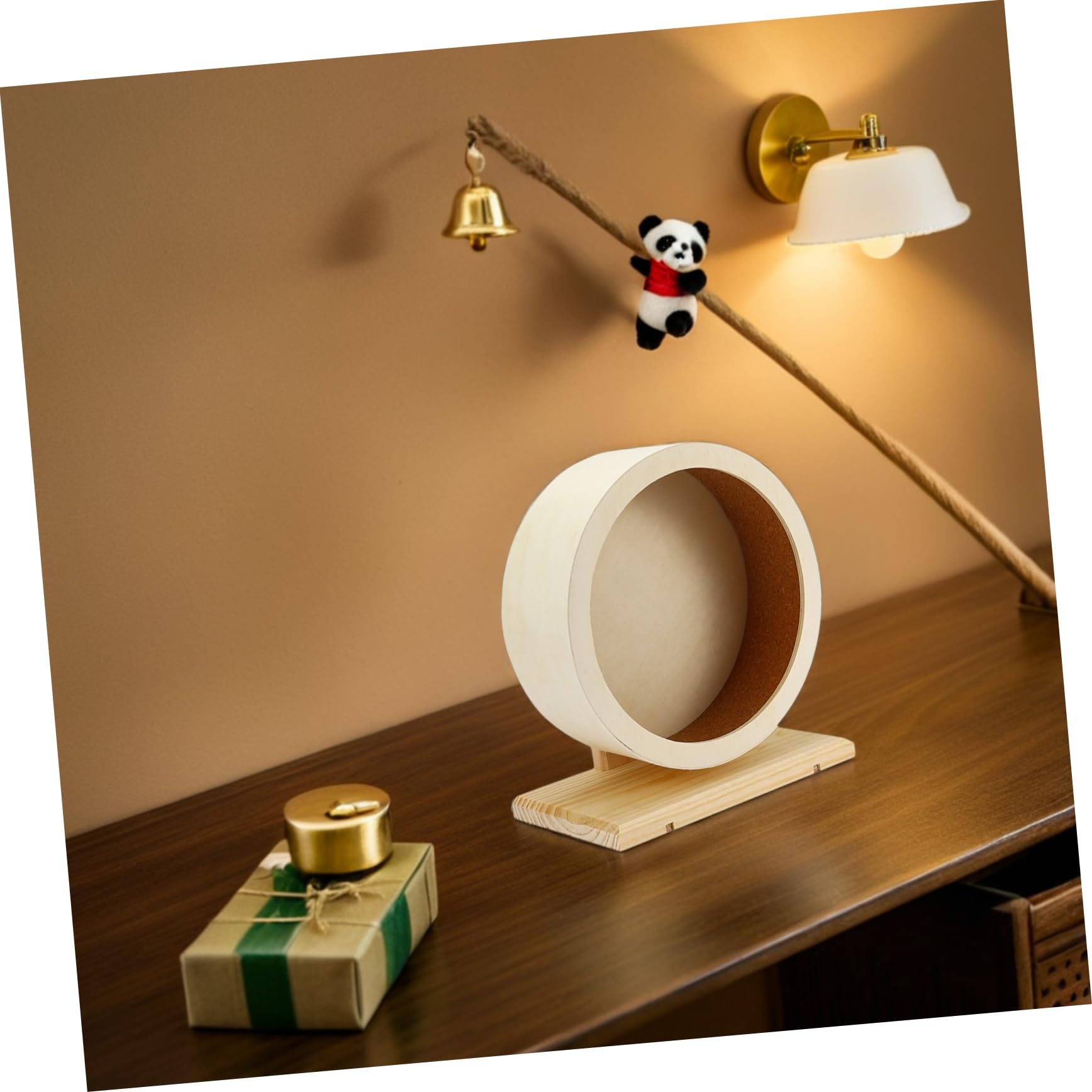 UKCOCO 2 Piezas Ruedas de Madera para Hámster Corcho Suave Rueda Silenciosa para Hámster Juguete para Correr Resistente Arañazos para Chinchillas Cobayas y Erizos